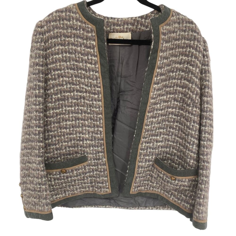 🧥 Abe Schrader Vintage Women’s Wool Blend Tweed Jacket Blazer USA Sz 16